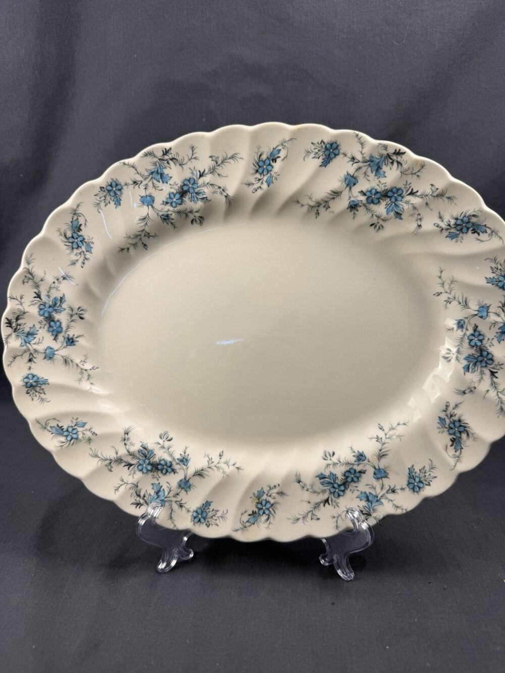 14.75" Platter - Myott Staffordshire - Forget Me Not -Stained & Crazed Ironstone